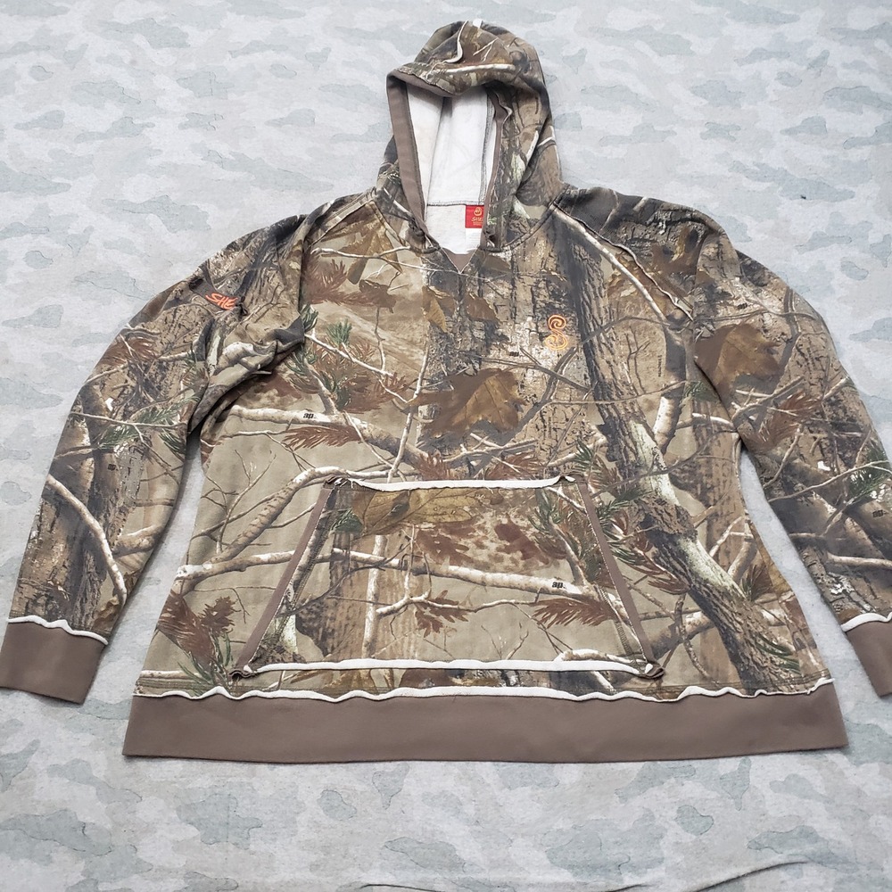 SHE Outdoor Sweatshirt Womens 2XL Green Camo Realtree Hoodie Hunting Outdoors